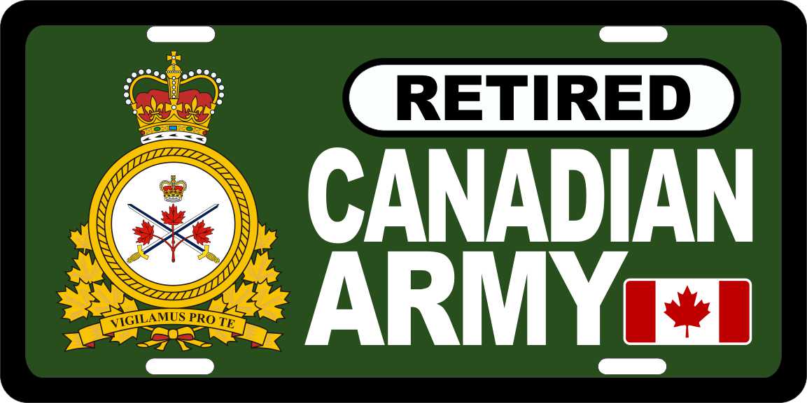 Canadian Army Retired (Ver 2) License Plates